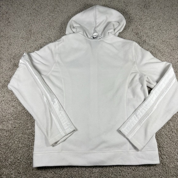 Nike Hoodie Womens Full Zip Fleece White Y2K Athletic Training Casual - Picture 8 of 12